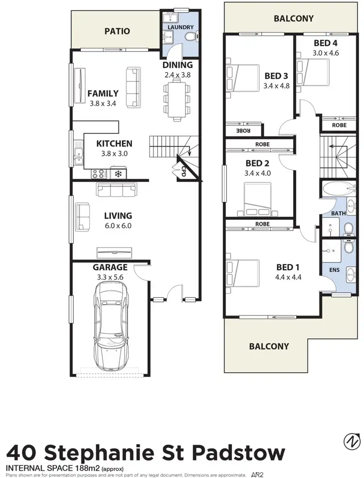 Floorplan of Homely semi-detached listing, 40 Stephanie Street, Padstow NSW 2211