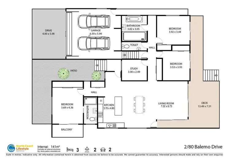 Floorplan of Homely house listing, 2/80 Balemo Drive, Ocean Shores NSW 2483