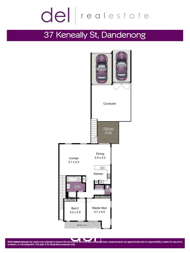 Floorplan of Homely unit listing, 37 Keneally Street, Dandenong VIC 3175