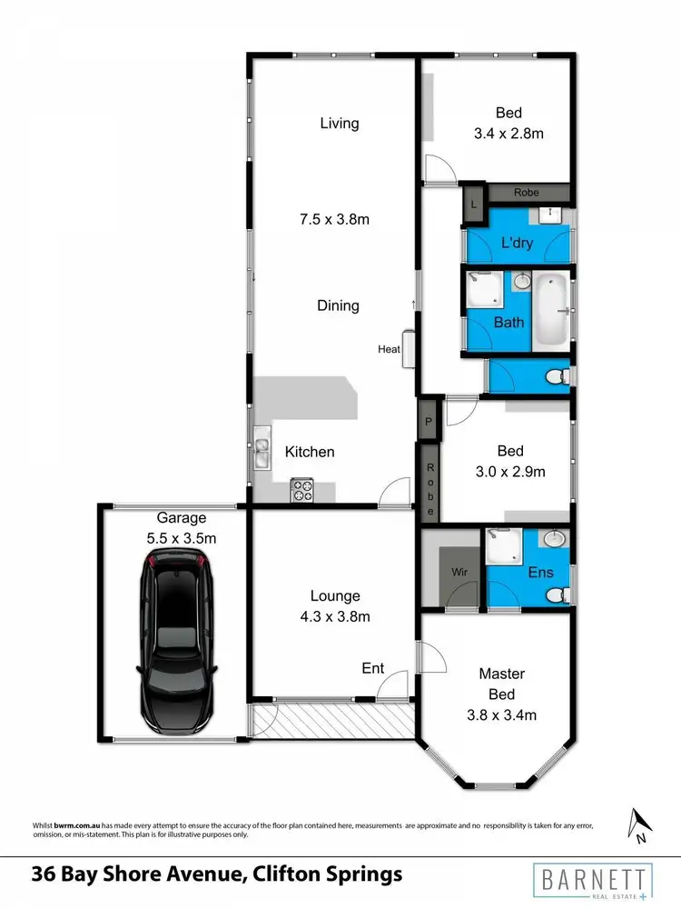 Floorplan of Homely house listing, 36 Bayshore Avenue, Clifton Springs VIC 3222