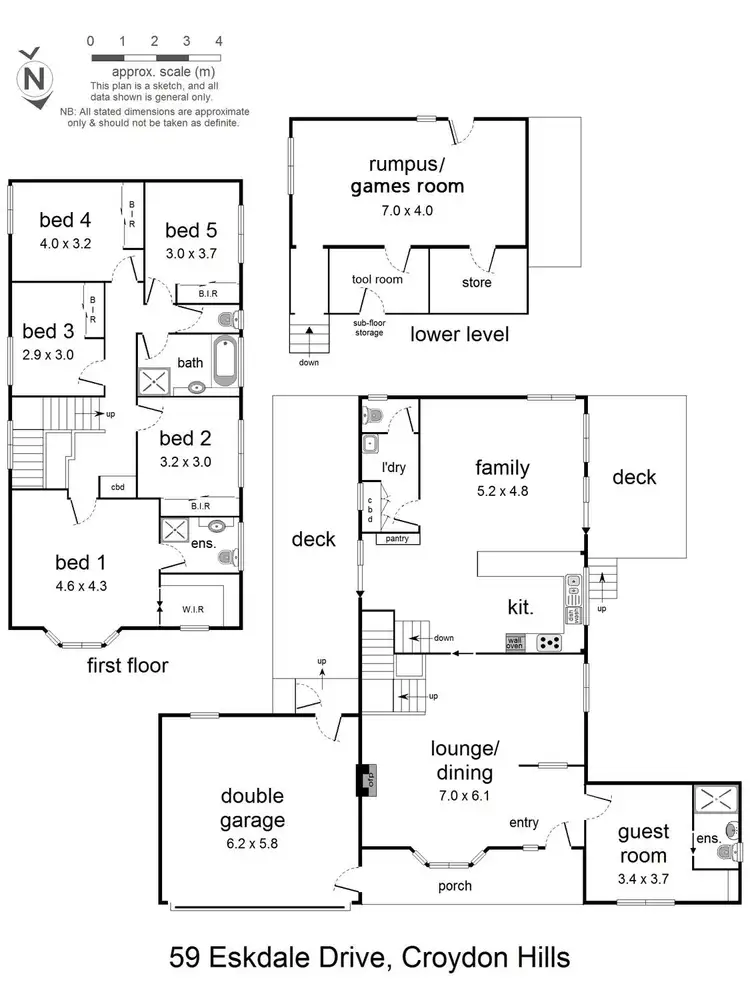 Floorplan of Homely house listing, 59 Eskdale Drive, Croydon Hills VIC 3136