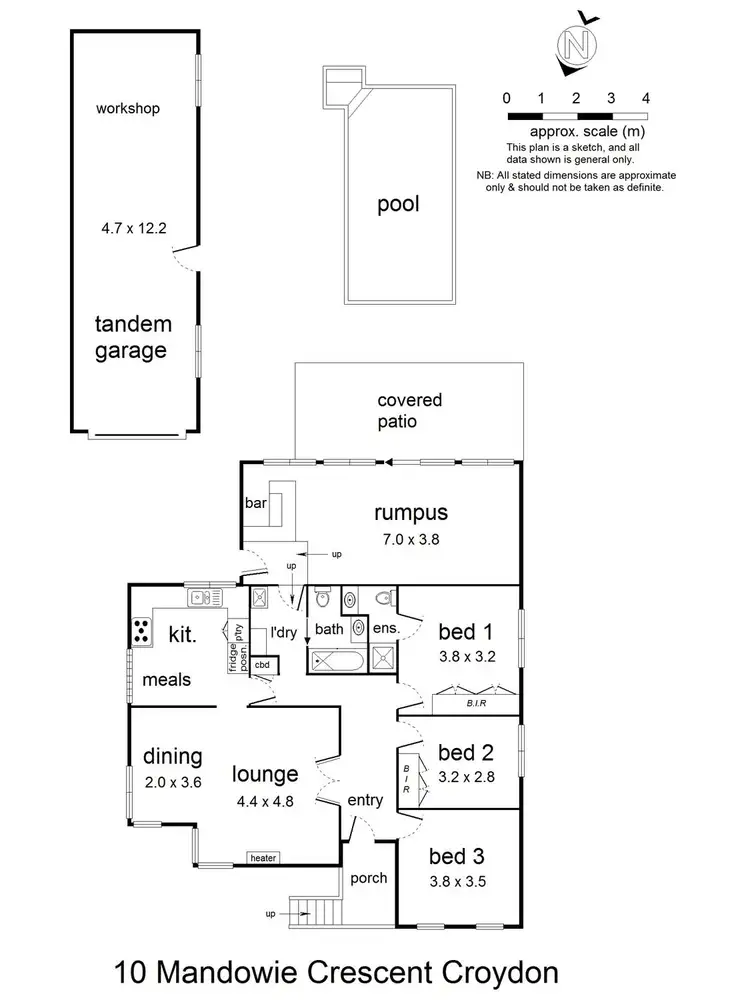 Floorplan of Homely house listing, 10 Mandowie Crescent, Croydon VIC 3136