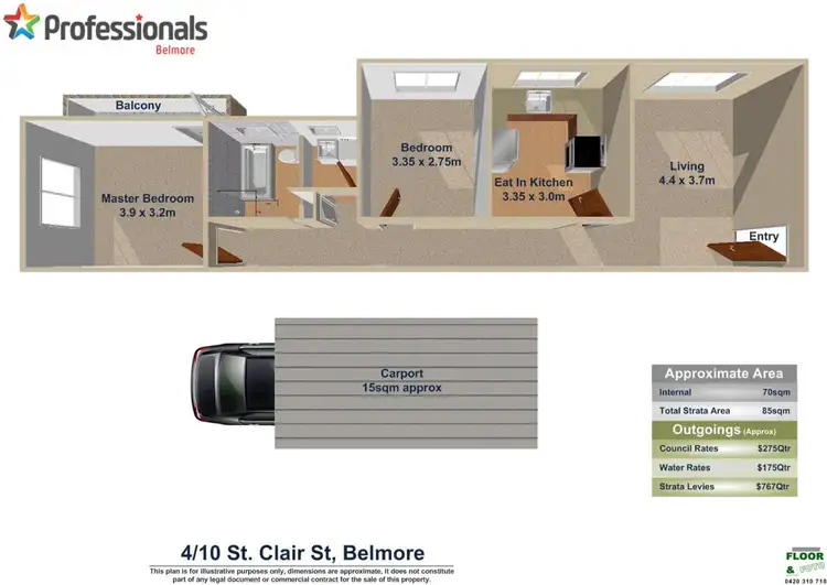 Floorplan of Homely unit listing, 4/10 St Clair Street, Belmore NSW 2192