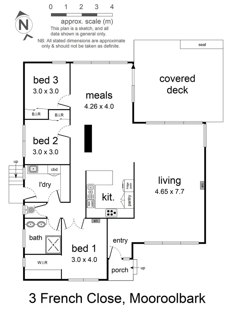 Floorplan of Homely house listing, 3 French Close, Mooroolbark VIC 3138