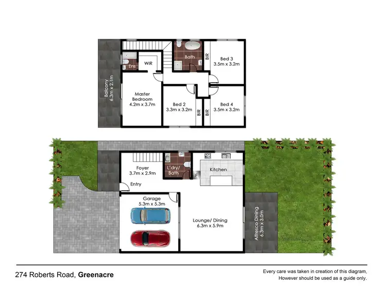 Floorplan of Homely semi-detached listing, 274 Roberts Road, Greenacre NSW 2190