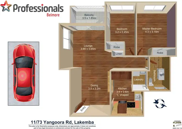 Floorplan of Homely unit listing, 11/73-75 Yangoora Road, Lakemba NSW 2195