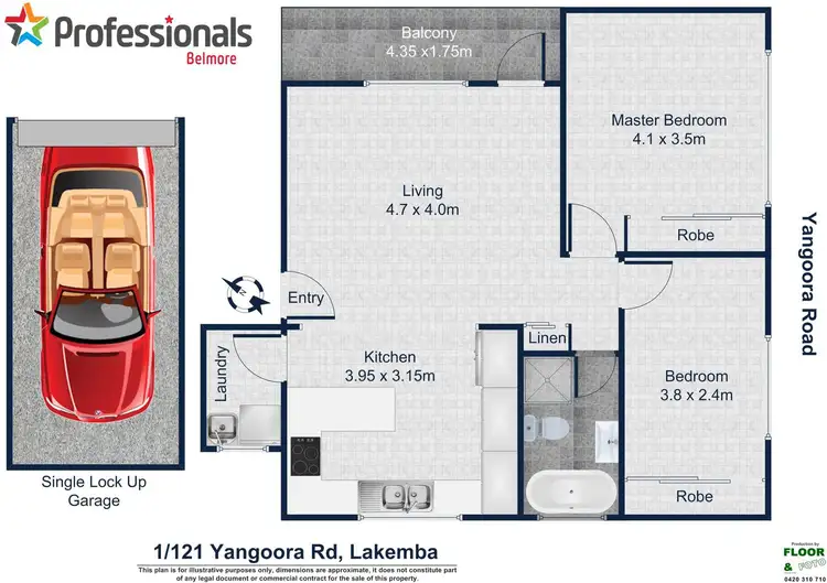 Floorplan of Homely unit listing, 1/121 Yangoora Road, Lakemba NSW 2195