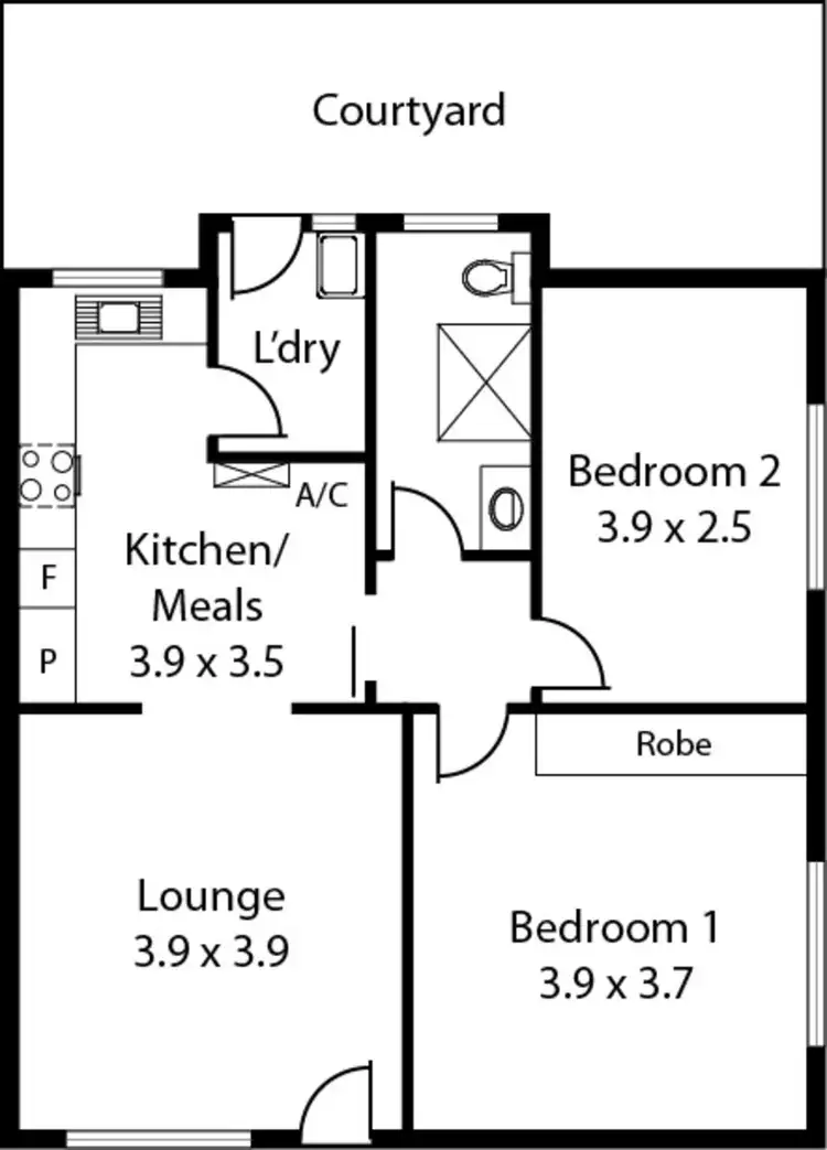 Floorplan of Homely unit listing, 1/147 North East Road, Manningham SA 5086