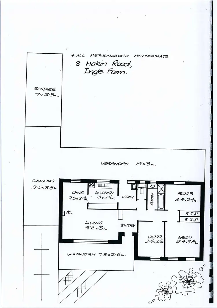 Floorplan of Homely house listing, 8 Makin Road, Ingle Farm SA 5098
