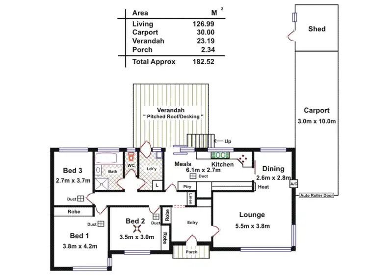 Floorplan of Homely house listing, 45 Warrandee Drive, Modbury North SA 5092