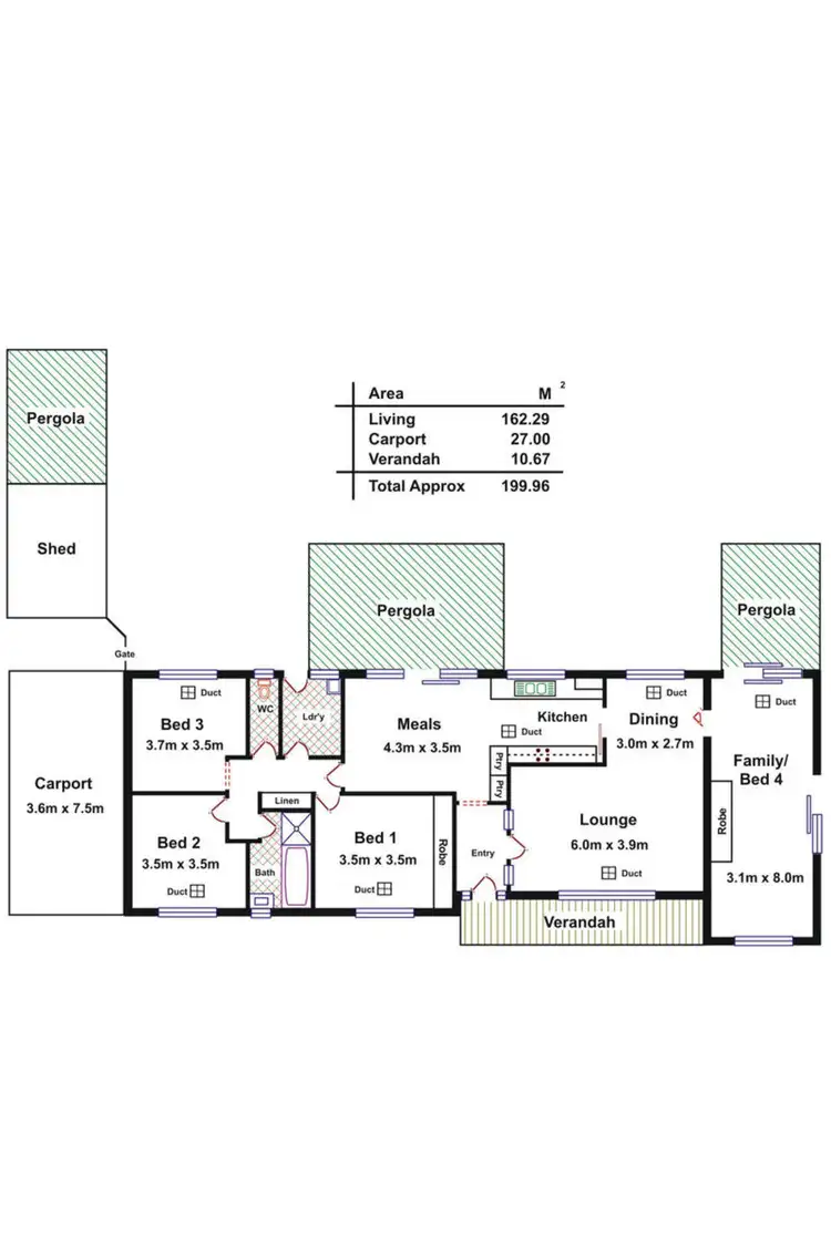 Floorplan of Homely house listing, 5 Berryman Drive, Modbury SA 5092
