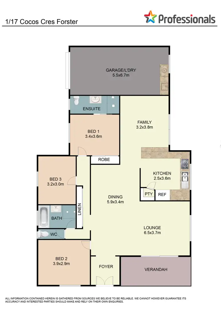 Floorplan of Homely villa listing, 1/17 Cocos Crescent, Forster NSW 2428