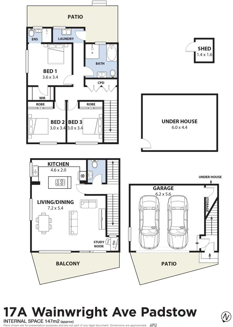 Floorplan of Homely semi-detached listing, 17A Wainwright Avenue, Padstow NSW 2211