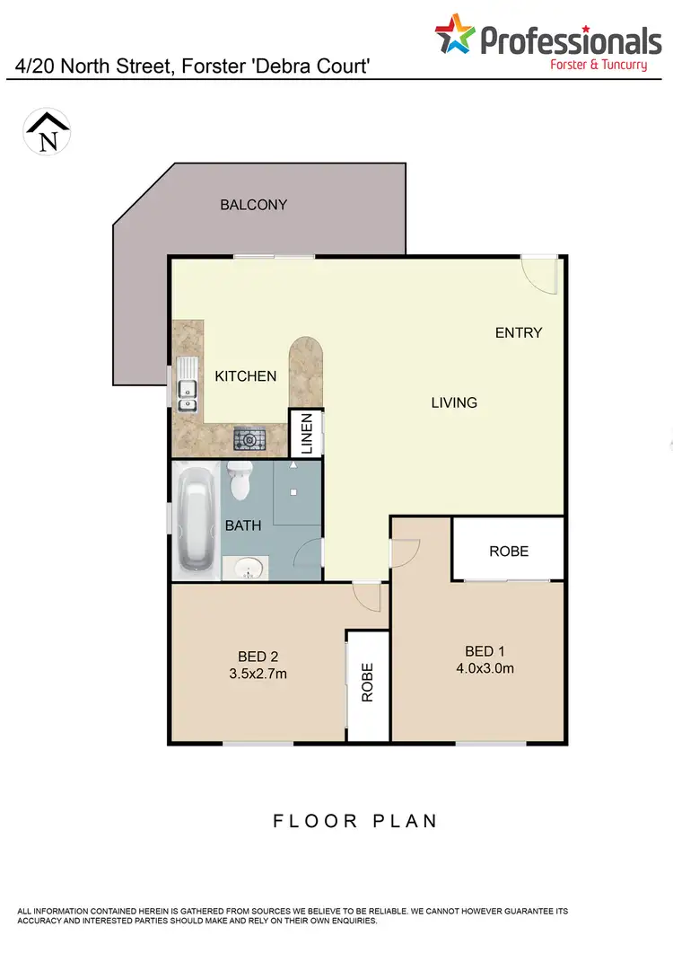 Floorplan of Homely unit listing, 4/20 North Street, Forster NSW 2428