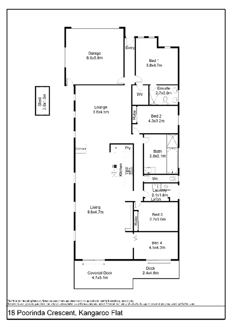 Floorplan of Homely house listing, 18 Poorinda Crescent, Kangaroo Flat VIC 3555