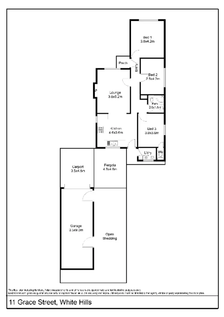 Floorplan of Homely house listing, 11 Grace Street, White Hills VIC 3550