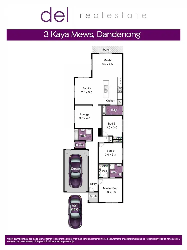 Floorplan of Homely house listing, 3 Kaya Mews, Dandenong VIC 3175