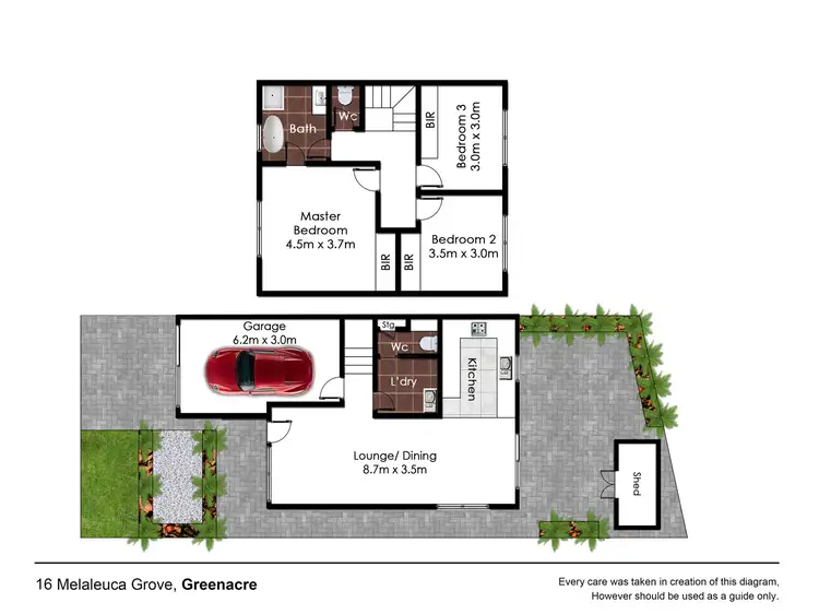 Floorplan of Homely semi-detached listing, 16 Melaleuca Grove, Greenacre NSW 2190
