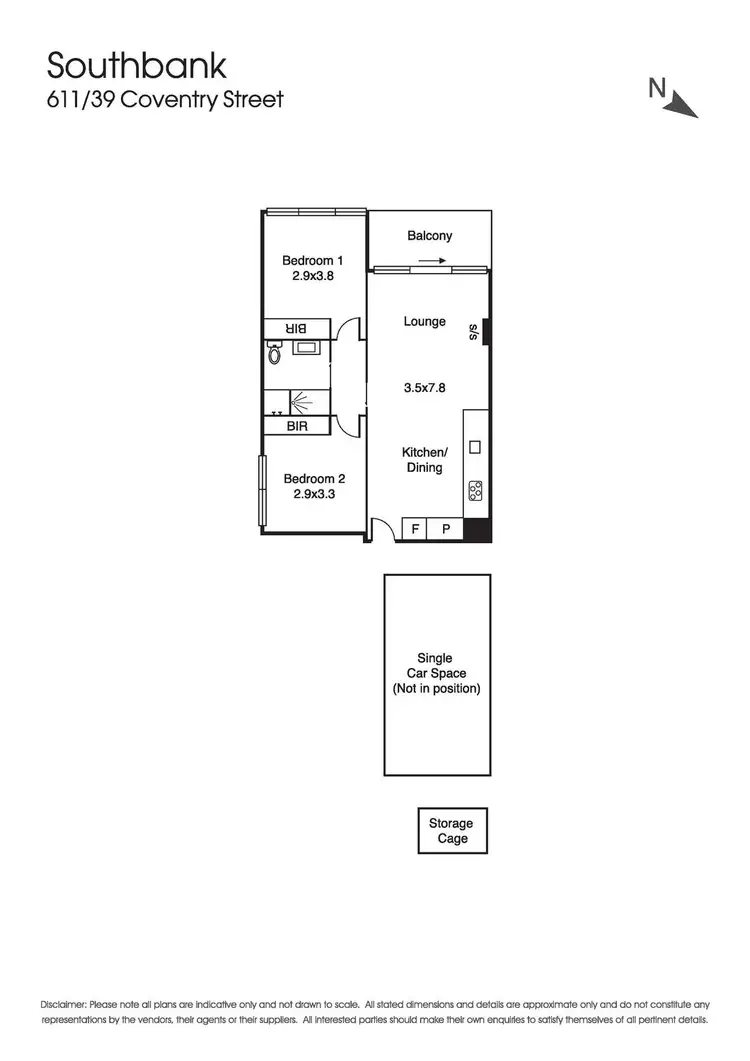 Floorplan of Homely apartment listing, 611/39 Coventry Street, Southbank VIC 3006