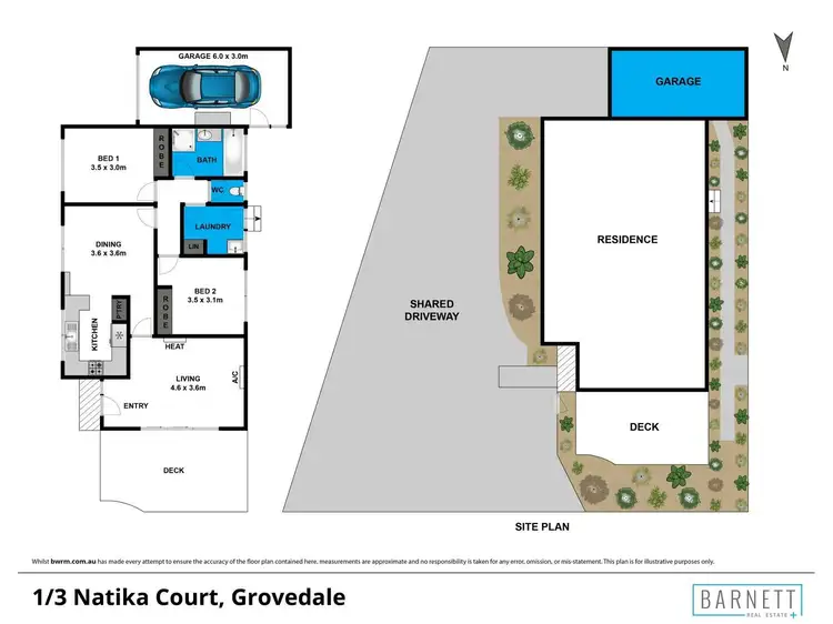 Floorplan of Homely unit listing, 1/3 Natika Court, Grovedale VIC 3216