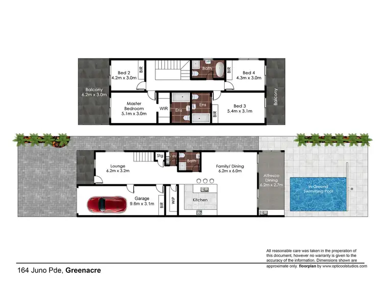 Floorplan of Homely semi-detached listing, 164A Juno Parade, Greenacre NSW 2190