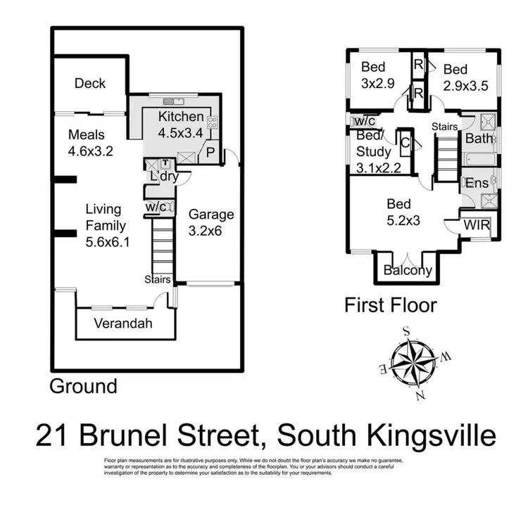 Floorplan of Homely townhouse listing, 21 Brunel Street, South Kingsville VIC 3015