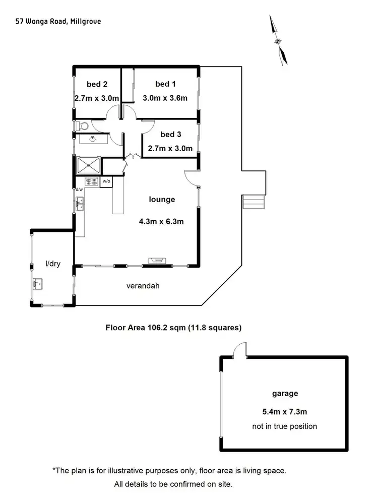Floorplan of Homely house listing, 57 Wonga Road, Millgrove VIC 3799
