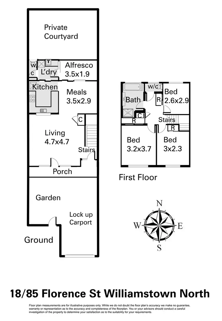 Floorplan of Homely townhouse listing, 18/85 Florence Street, Williamstown VIC 3016