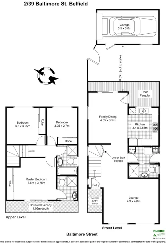 Floorplan of Homely townhouse listing, 2/39 Baltimore Street, Belfield NSW 2191