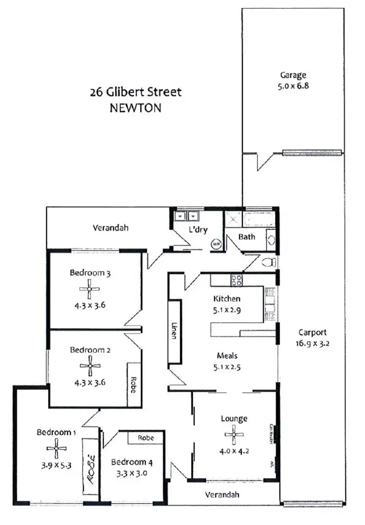 Floorplan of Homely house listing, 26 Gilbert Street, Newton SA 5074