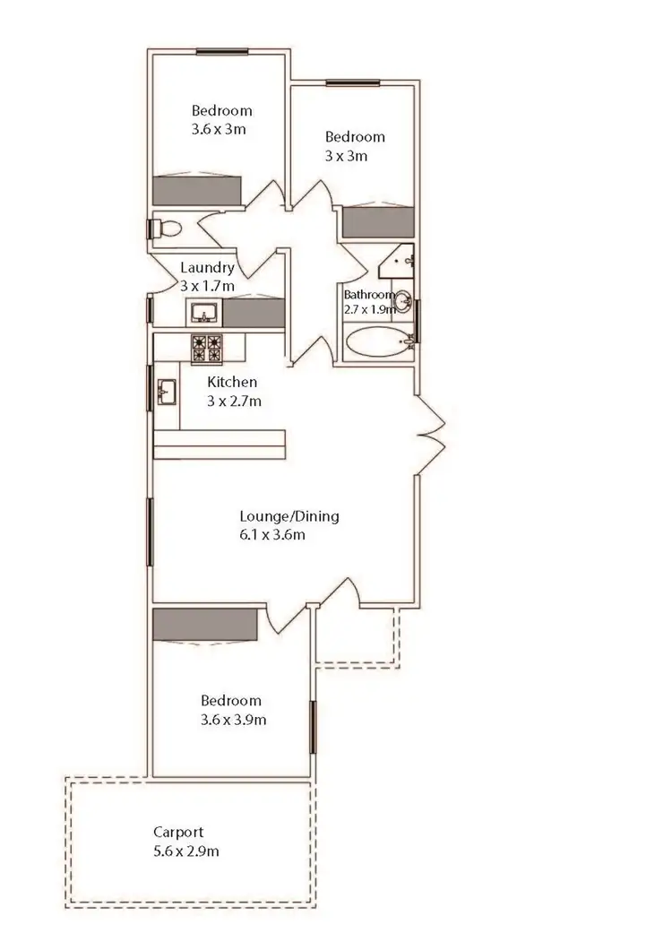 Floorplan of Homely townhouse listing, Unit 11/290 Ninth Street, Mildura VIC 3500