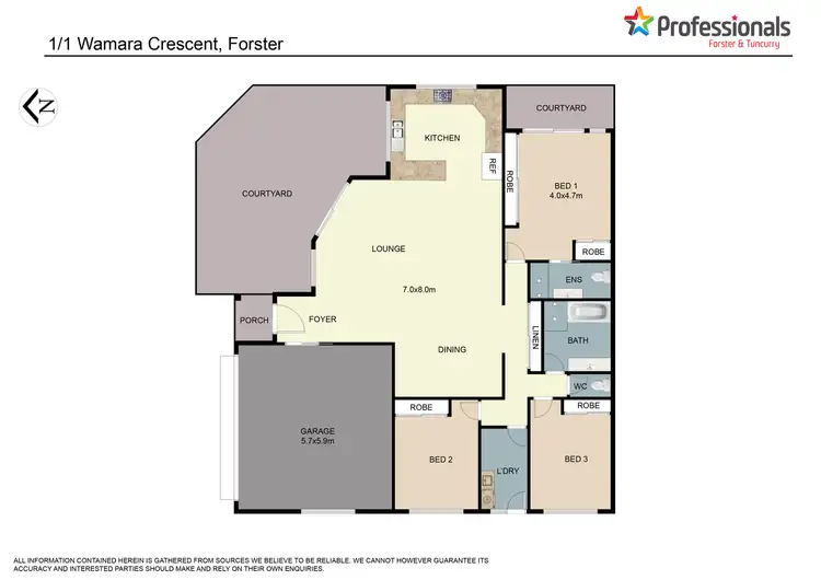 Floorplan of Homely villa listing, 1/1 Wamara Crescent, Forster NSW 2428