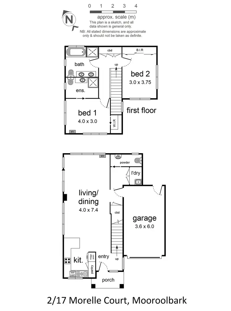 Floorplan of Homely townhouse listing, 2/17 Morelle Court, Mooroolbark VIC 3138
