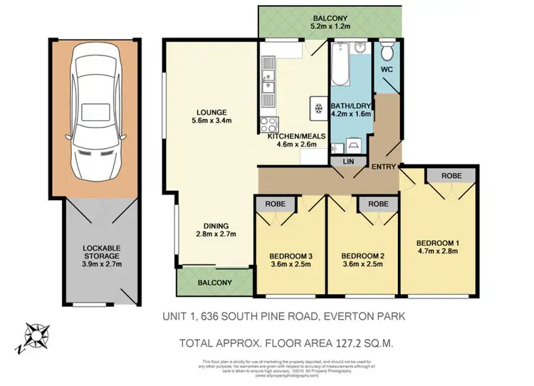 Floorplan of Homely unit listing, 1/636 South Pine Road, Everton Park QLD 4053