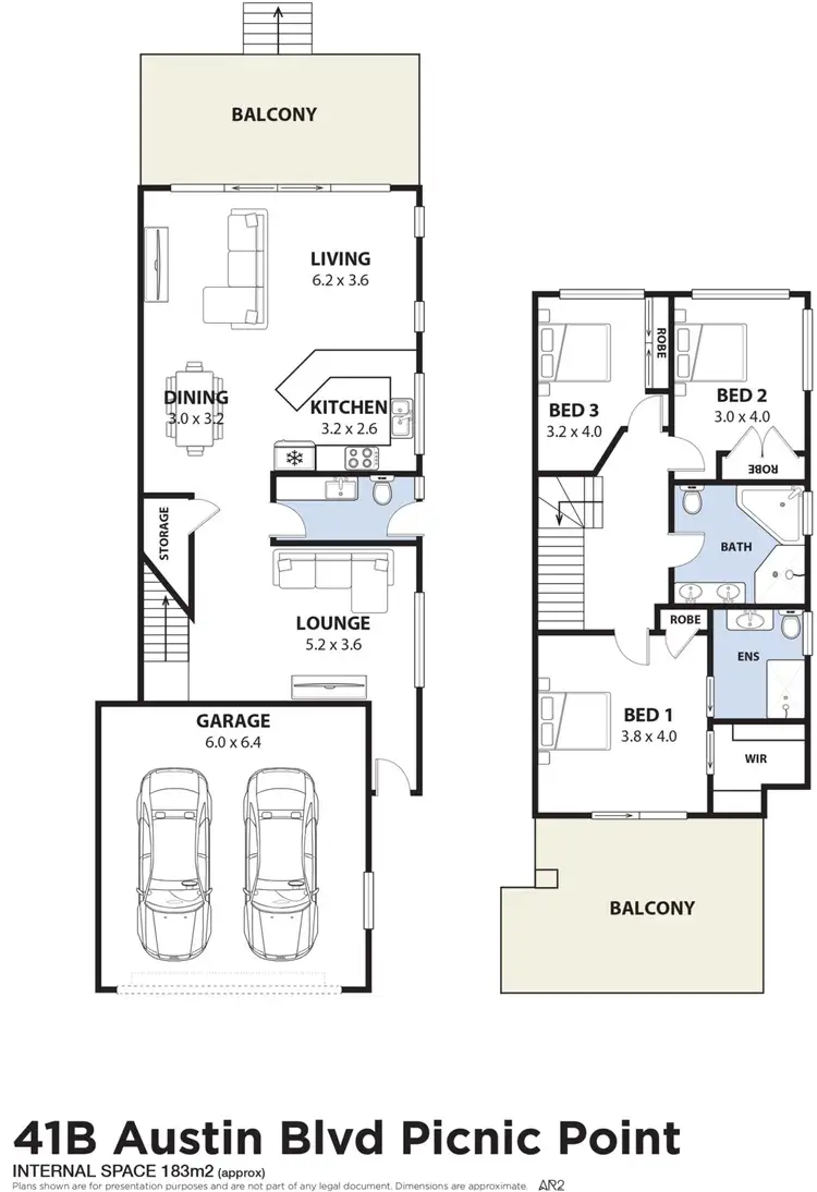 Floorplan of Homely semi-detached listing, 41B Austin Boulevard, Picnic Point NSW 2213