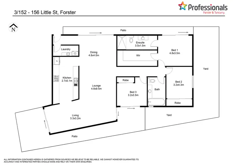Floorplan of Homely unit listing, 3/152 Little Street, Forster NSW 2428
