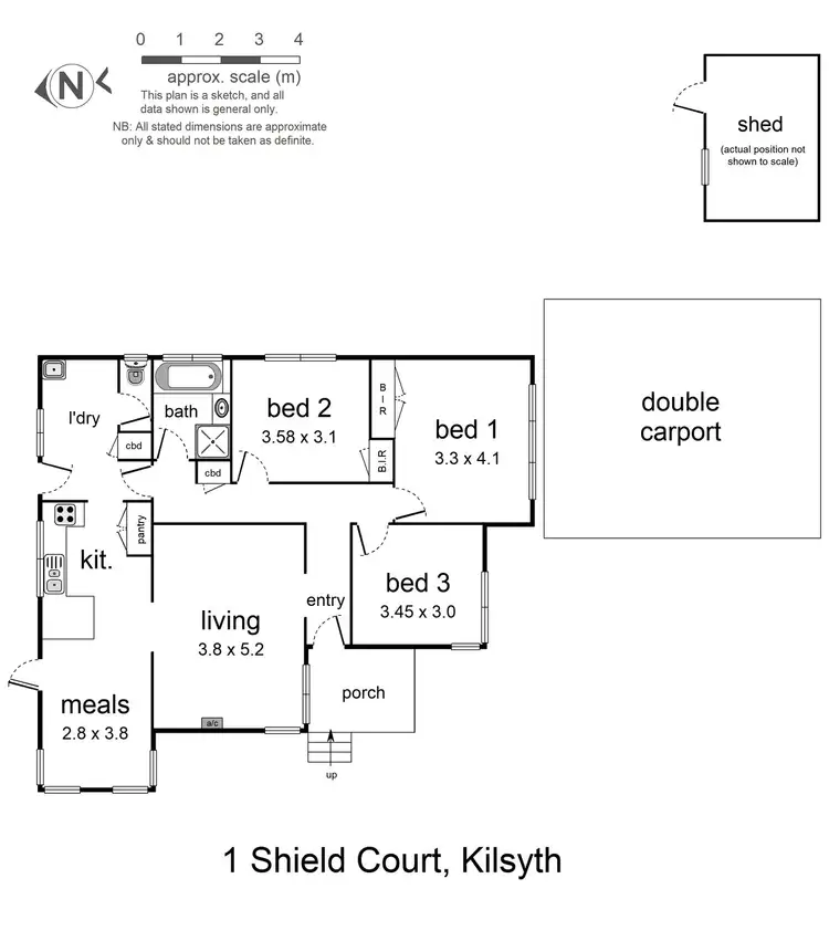 Floorplan of Homely house listing, 1 Shield Court, Kilsyth VIC 3137