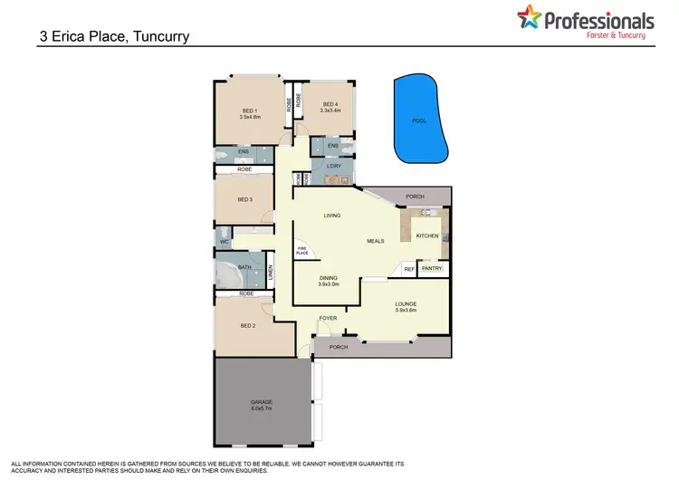 Floorplan of Homely house listing, 3 Erica Place, Tuncurry NSW 2428