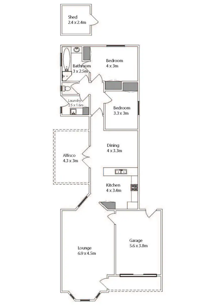 Floorplan of Homely villa listing, 8/145 Riverside Avenue, Mildura VIC 3500