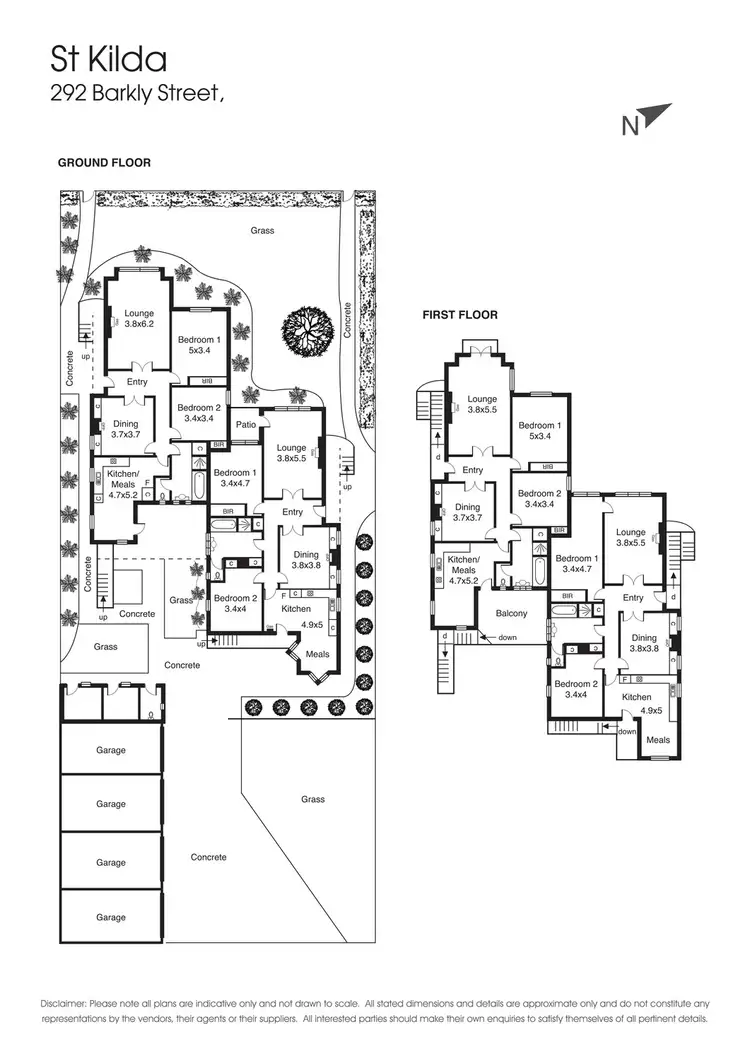 Floorplan of Homely block of units listing, 1-4/292 Barkly Street, Elwood VIC 3184