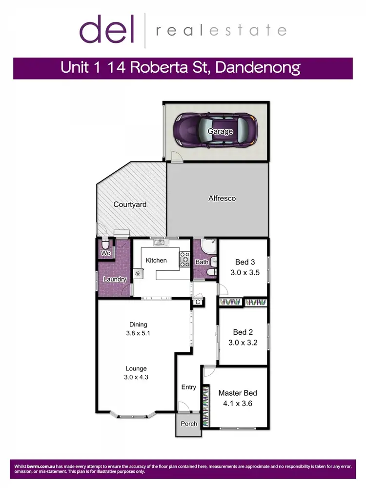 Floorplan of Homely unit listing, 1/14 Roberta Street, Dandenong VIC 3175