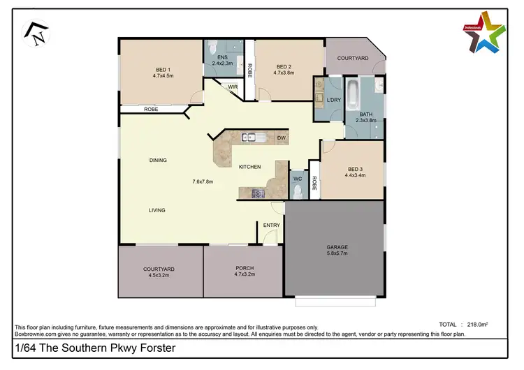 Floorplan of Homely villa listing, 1/64 The Southern Parkway, Forster NSW 2428