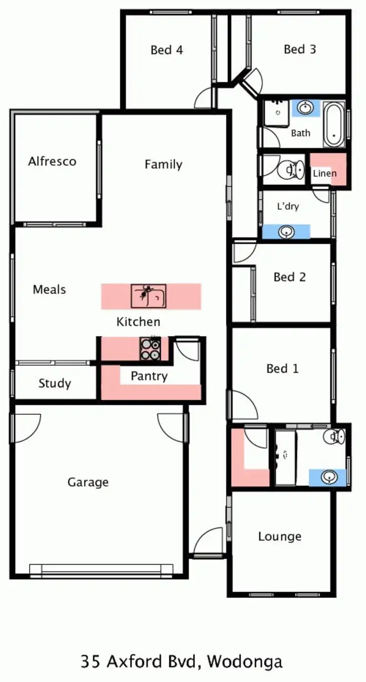 Floorplan of Homely house listing, 35 Axford Boulevard, Wodonga VIC 3690