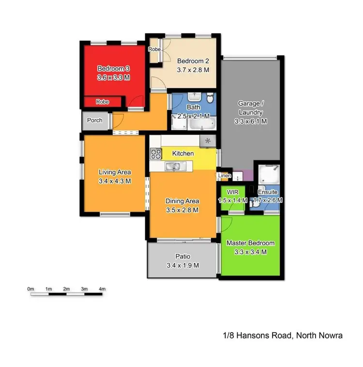 Floorplan of Homely villa listing, 1/8 Hansons Road, North Nowra NSW 2541