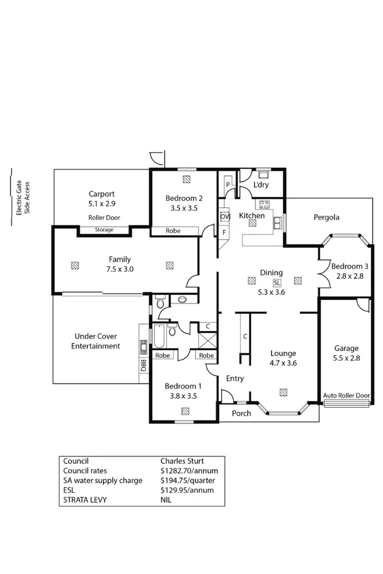 Floorplan of Homely semi-detached listing, 1/14 Cocos Grove, West Lakes SA 5021