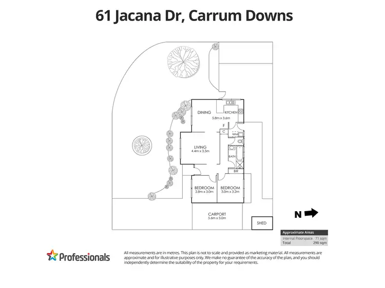 Floorplan of Homely unit listing, 61 Jacana Drive, Carrum Downs VIC 3201