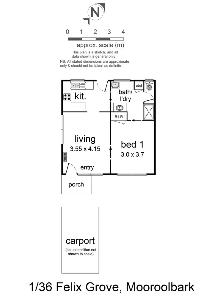 Floorplan of Homely unit listing, 1/36 Felix Grove, Mooroolbark VIC 3138