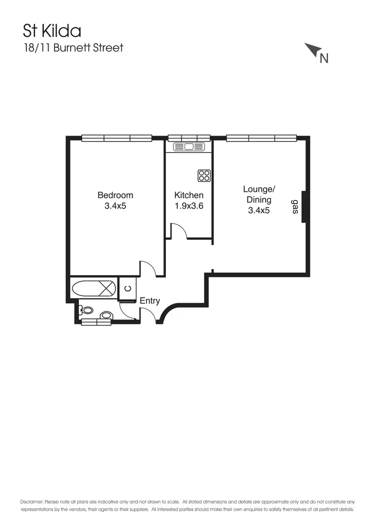 Floorplan of Homely apartment listing, 18/11 Burnett Street, St Kilda VIC 3182