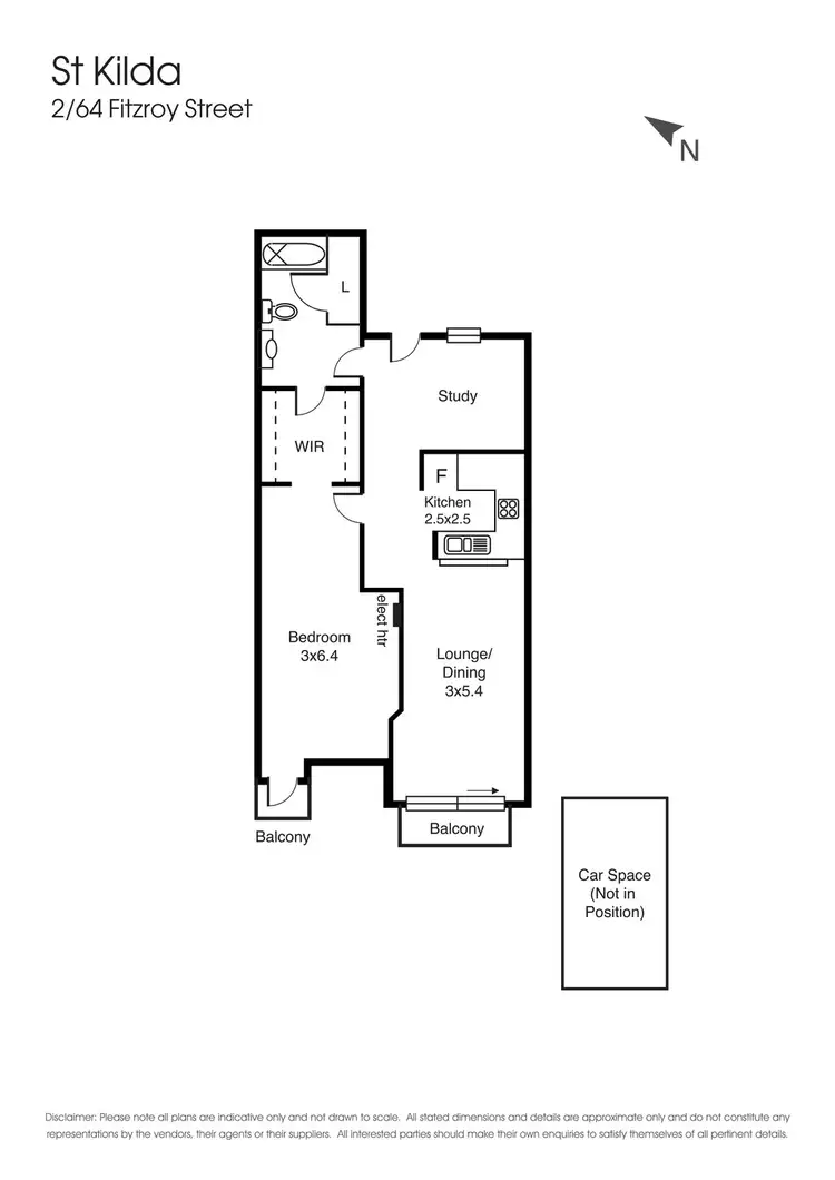 Floorplan of Homely apartment listing, 2/64 Fitzroy Street, St Kilda VIC 3182