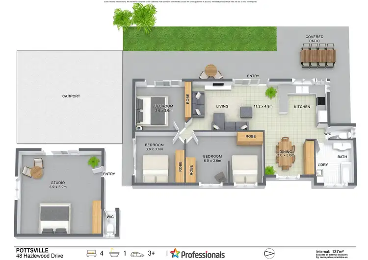 Floorplan of Homely rural property listing, 48 Hazelwood Drive, Pottsville NSW 2489